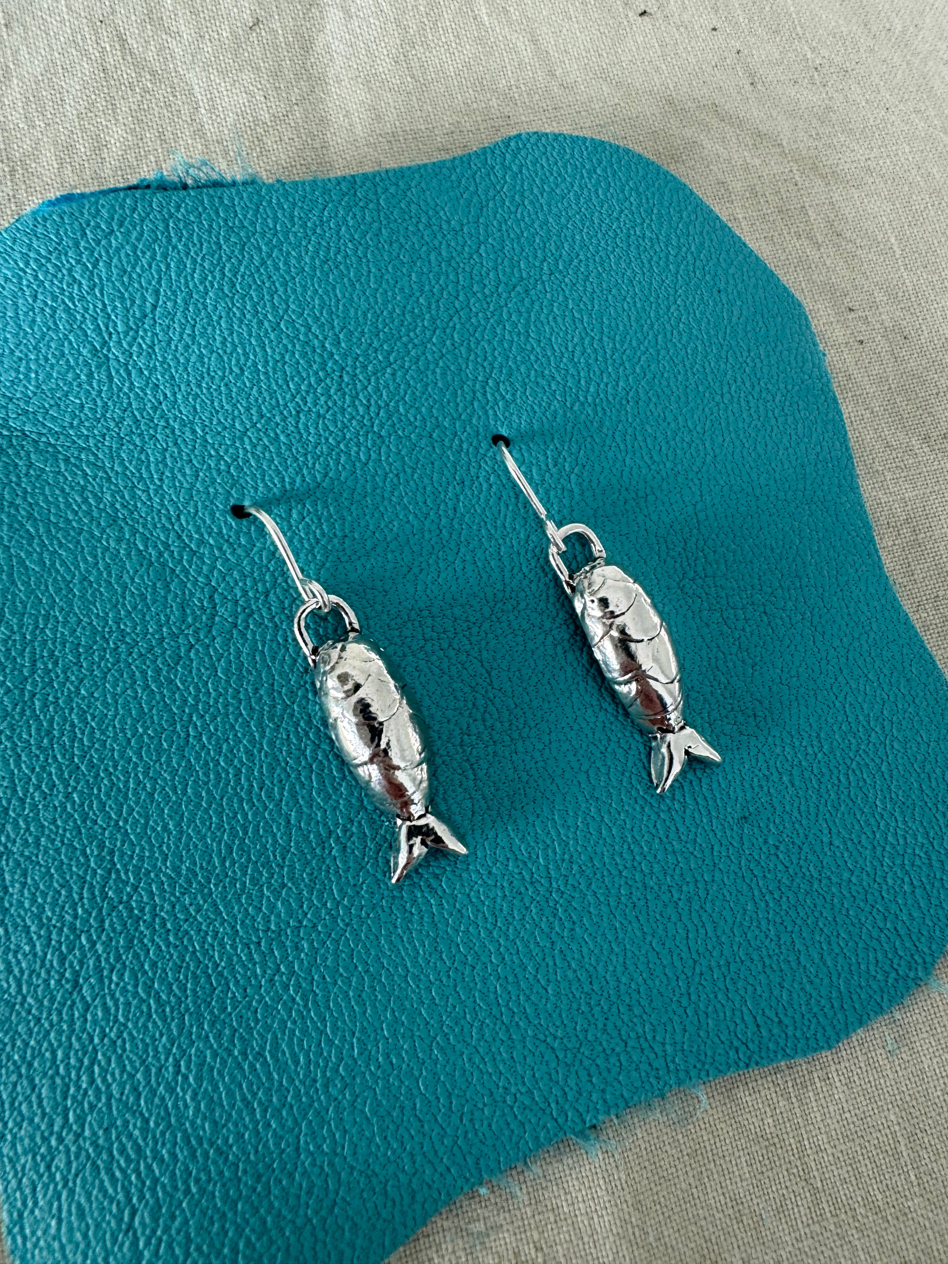Sterling Silver Fish Earrings