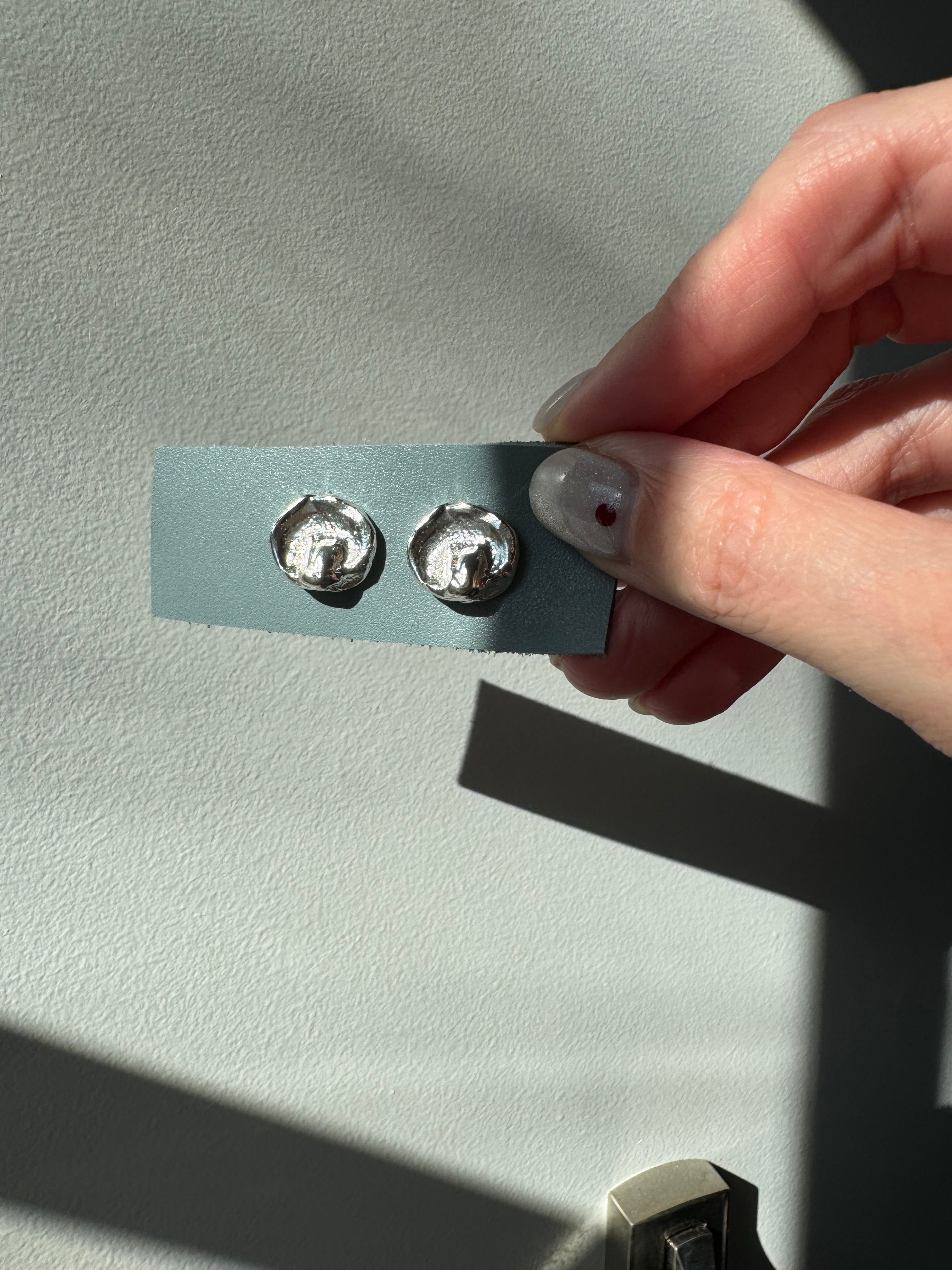 Sterling Silver Water Cast Studs (large)