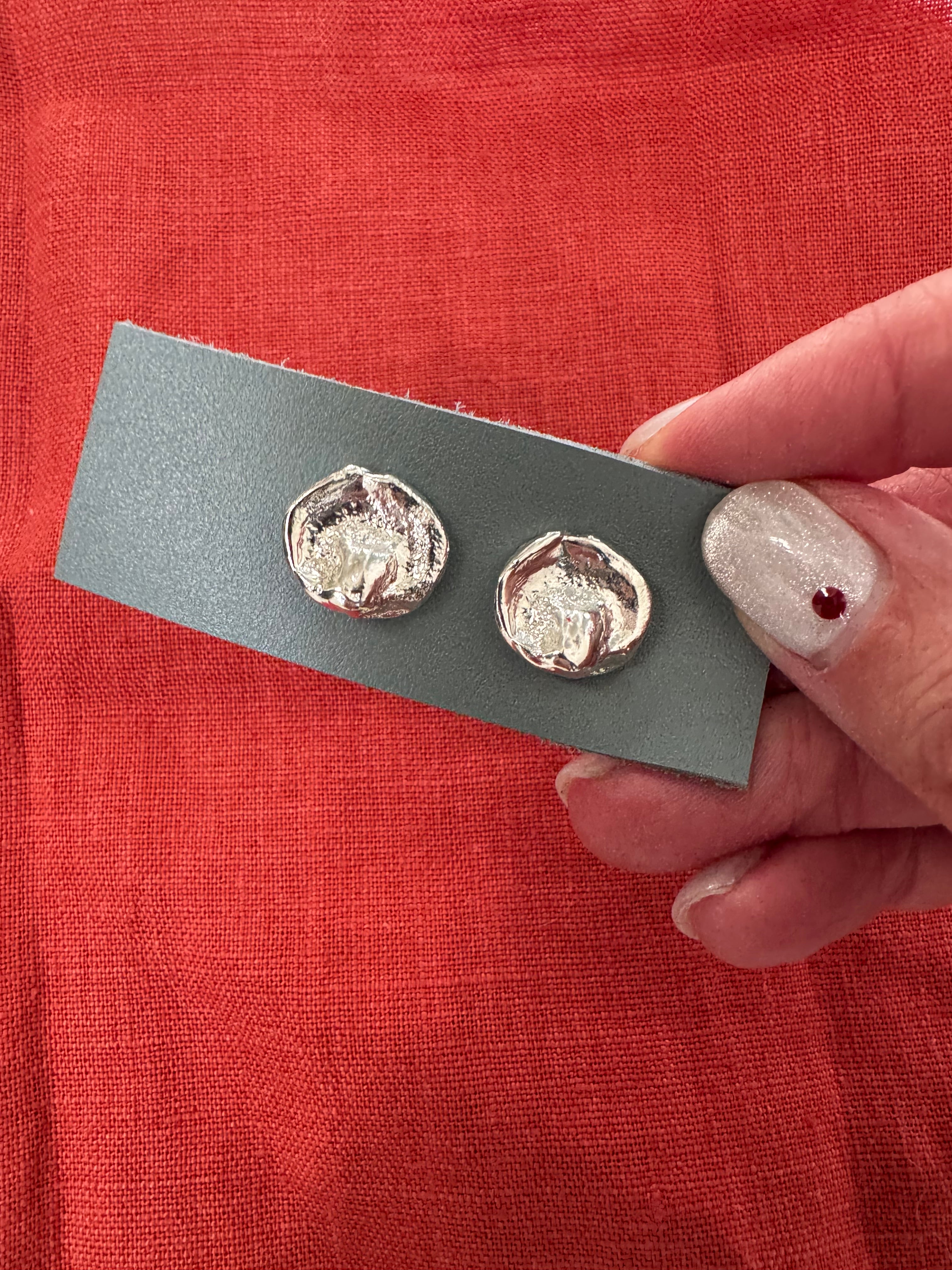 Sterling Silver Water Cast Studs (large)