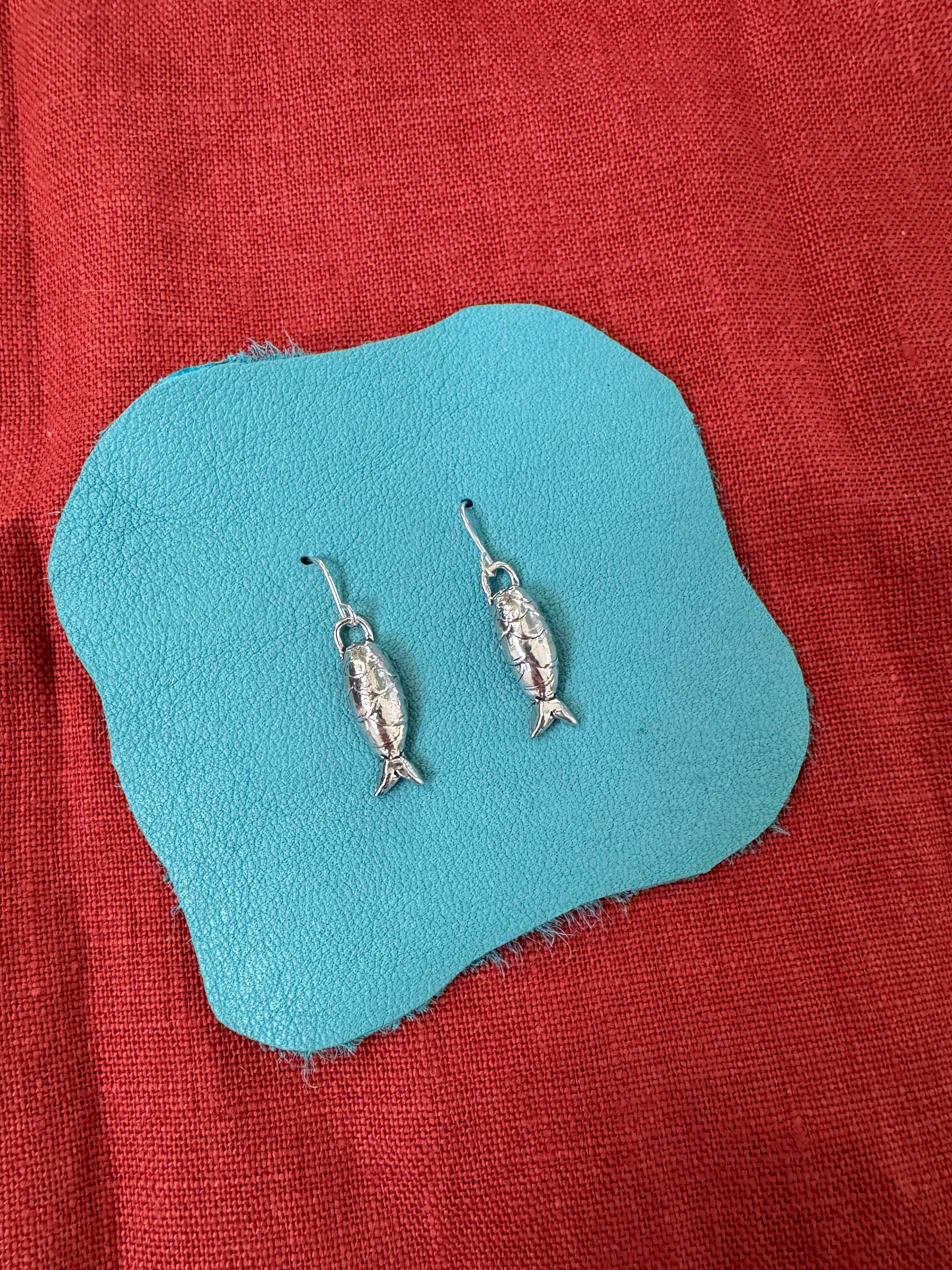 Sterling Silver Fish Earrings