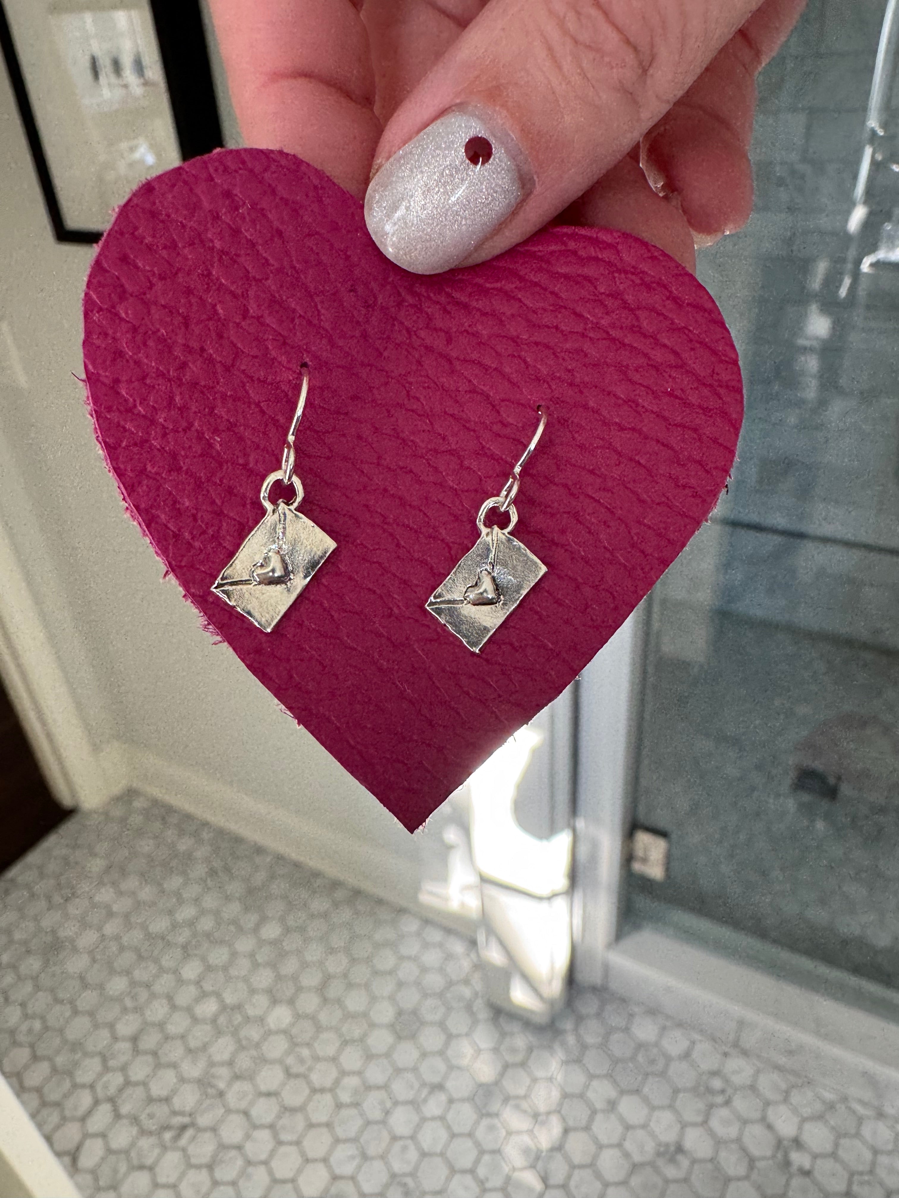 Sterling Silver Love Letter Earrings
