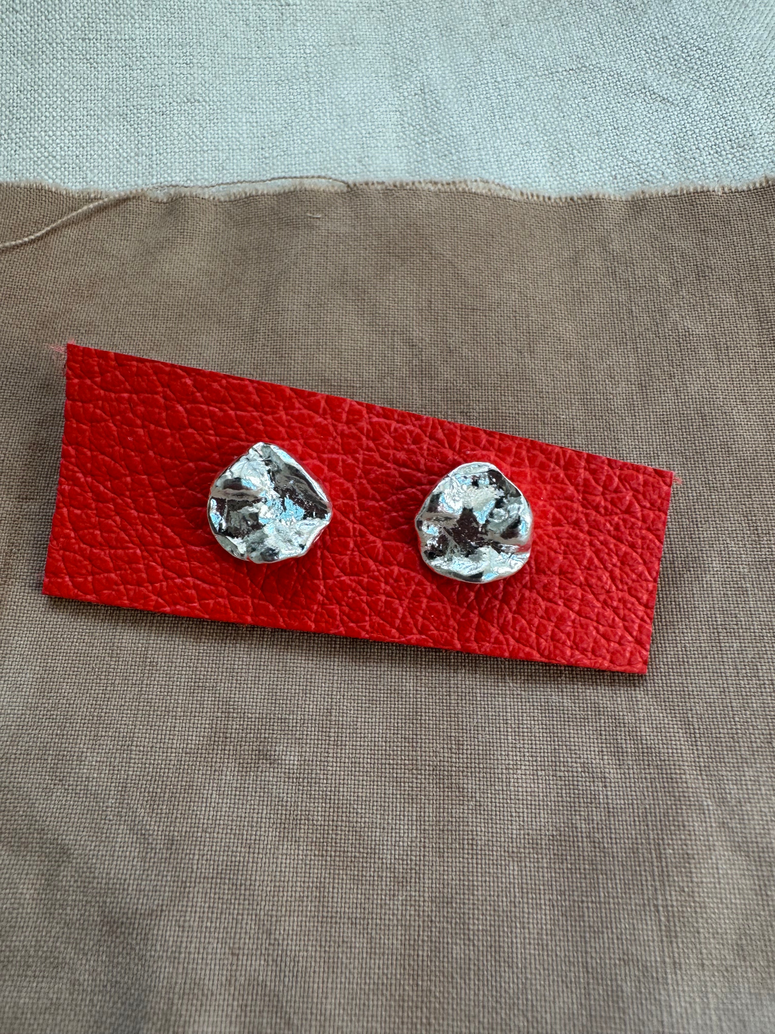 Sterling Silver Water Cast Studs