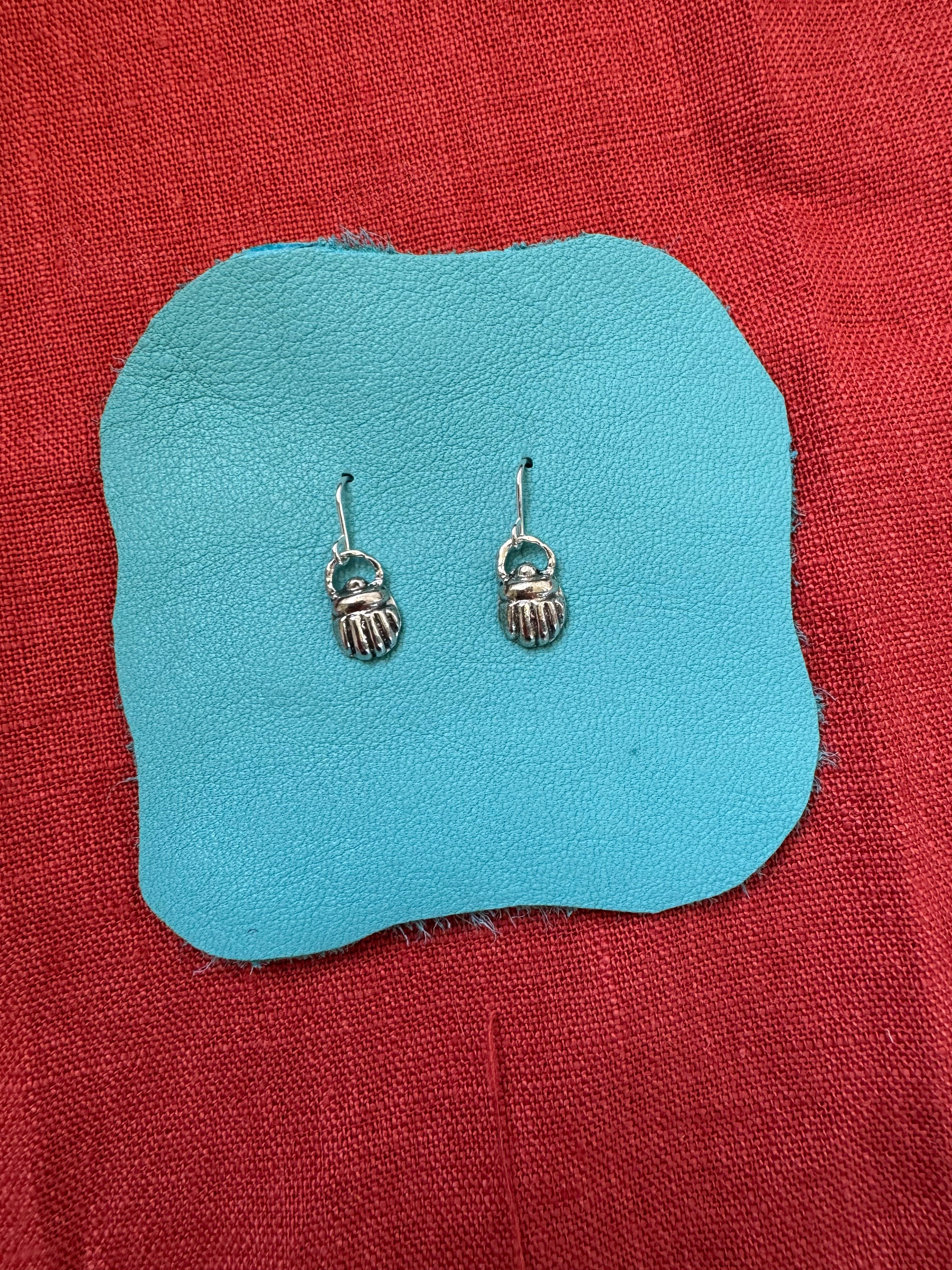 Sterling Silver Scarab Earrings