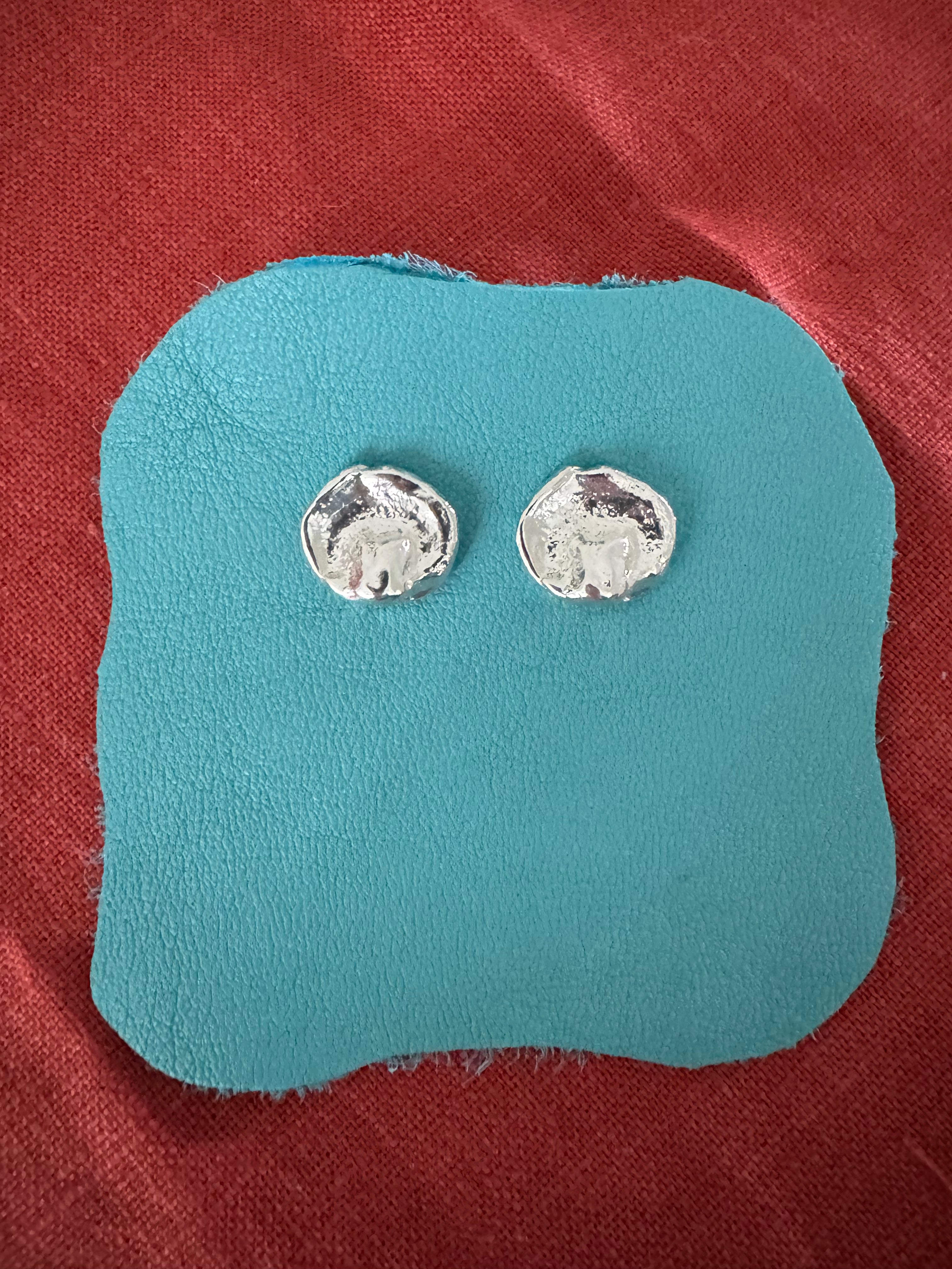 Sterling Silver Water Cast Studs (large)