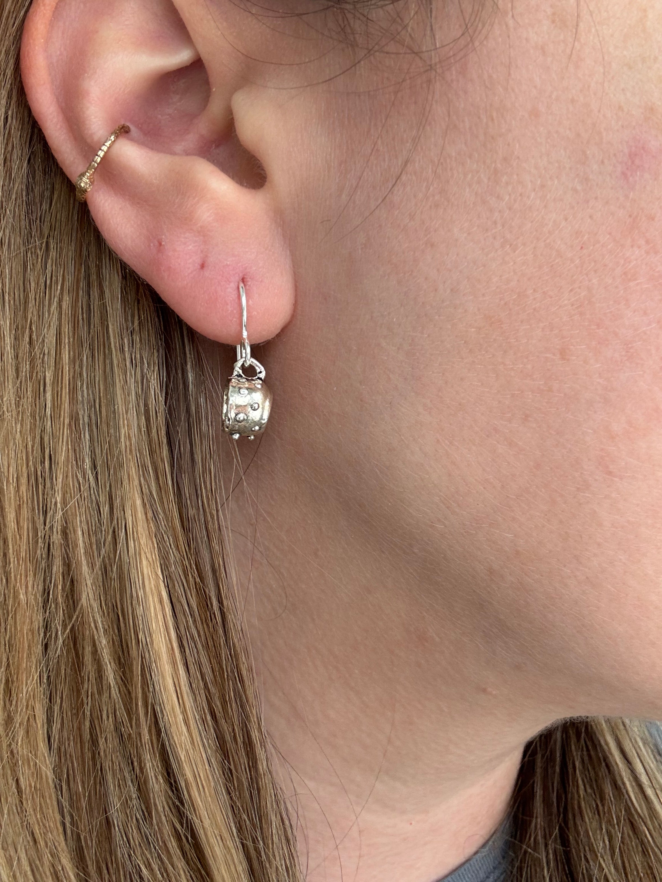 Sterling Silver Teacup Earrings