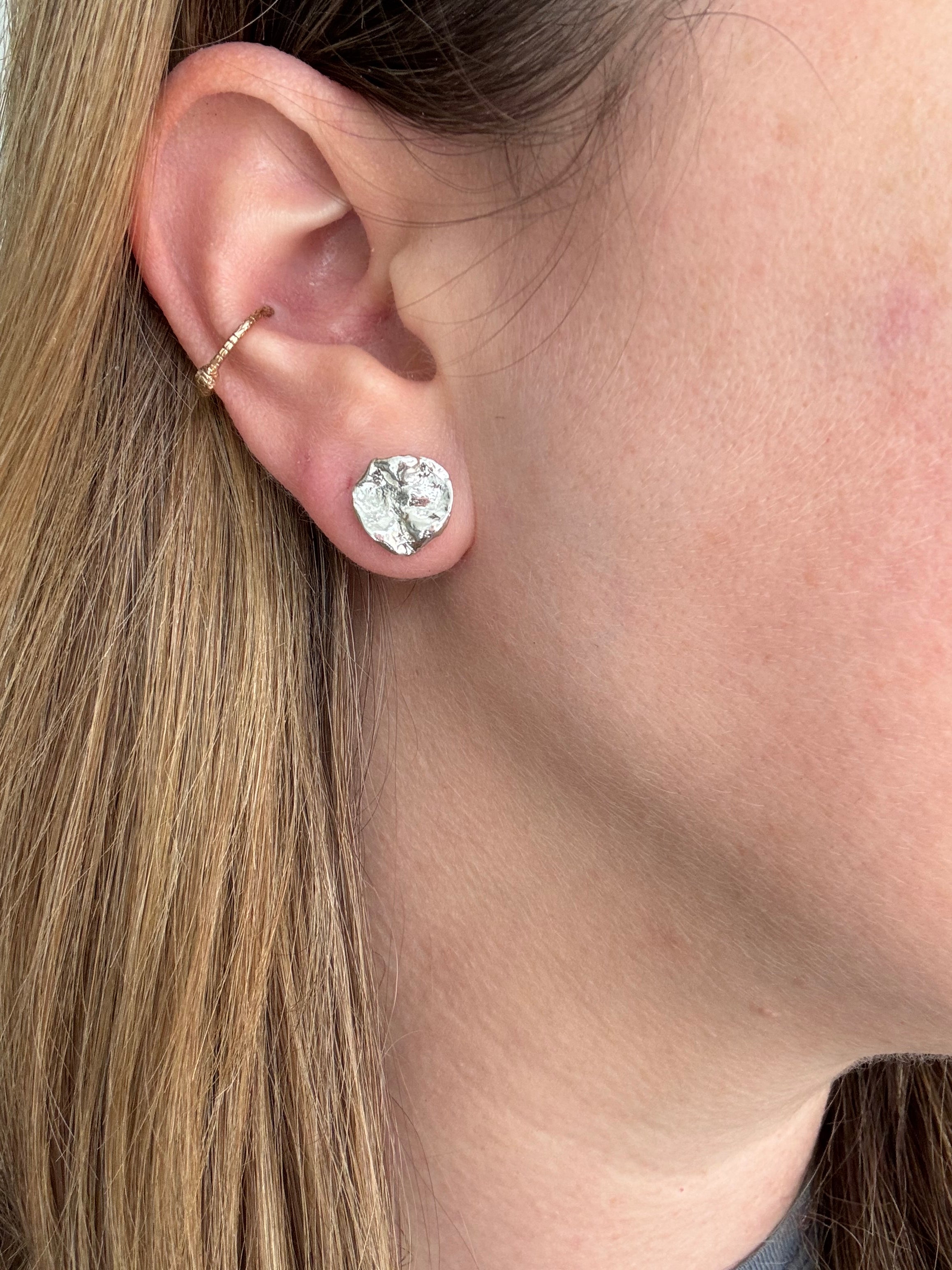 Sterling Silver Water Cast Studs