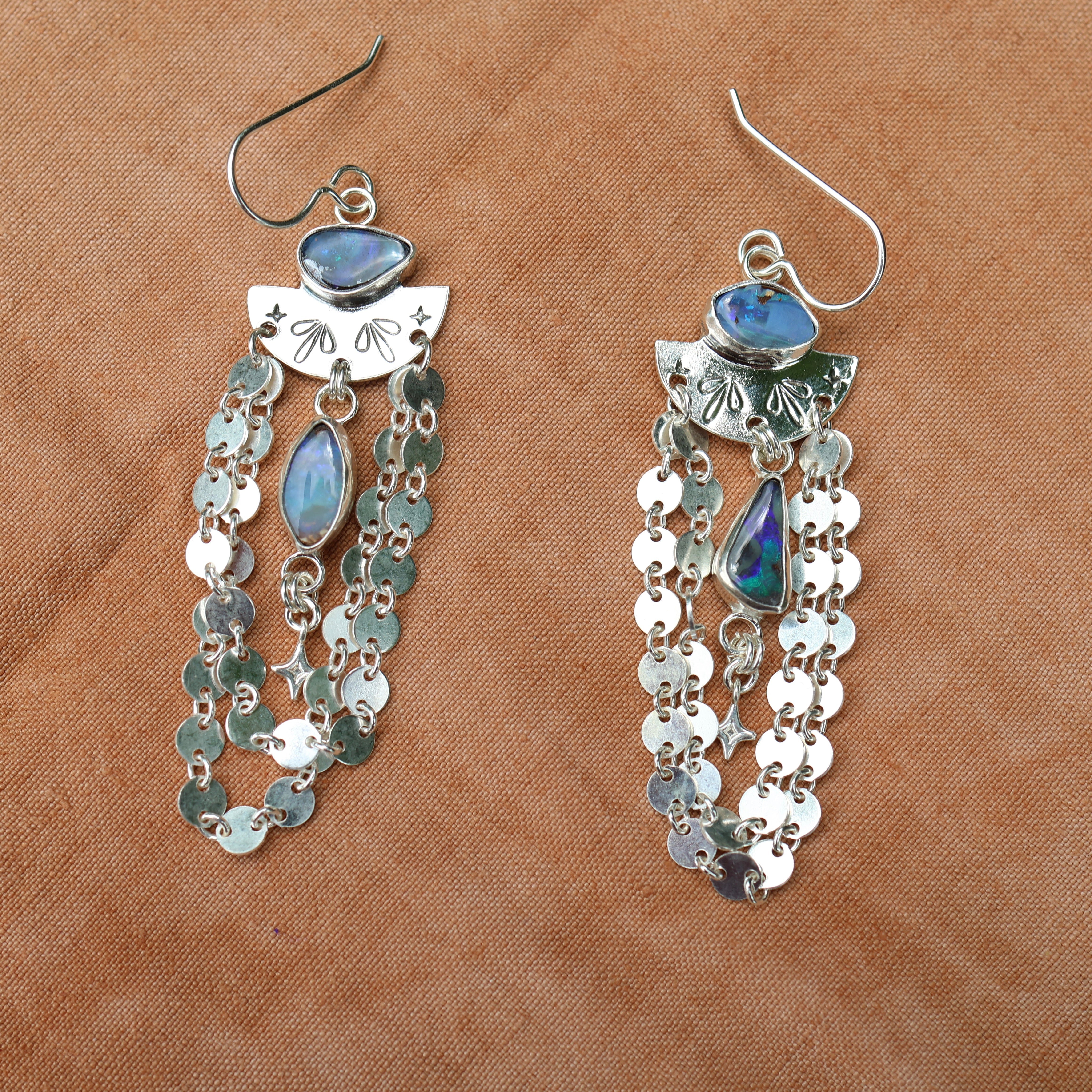 Celestial Opal Starburst Earrings