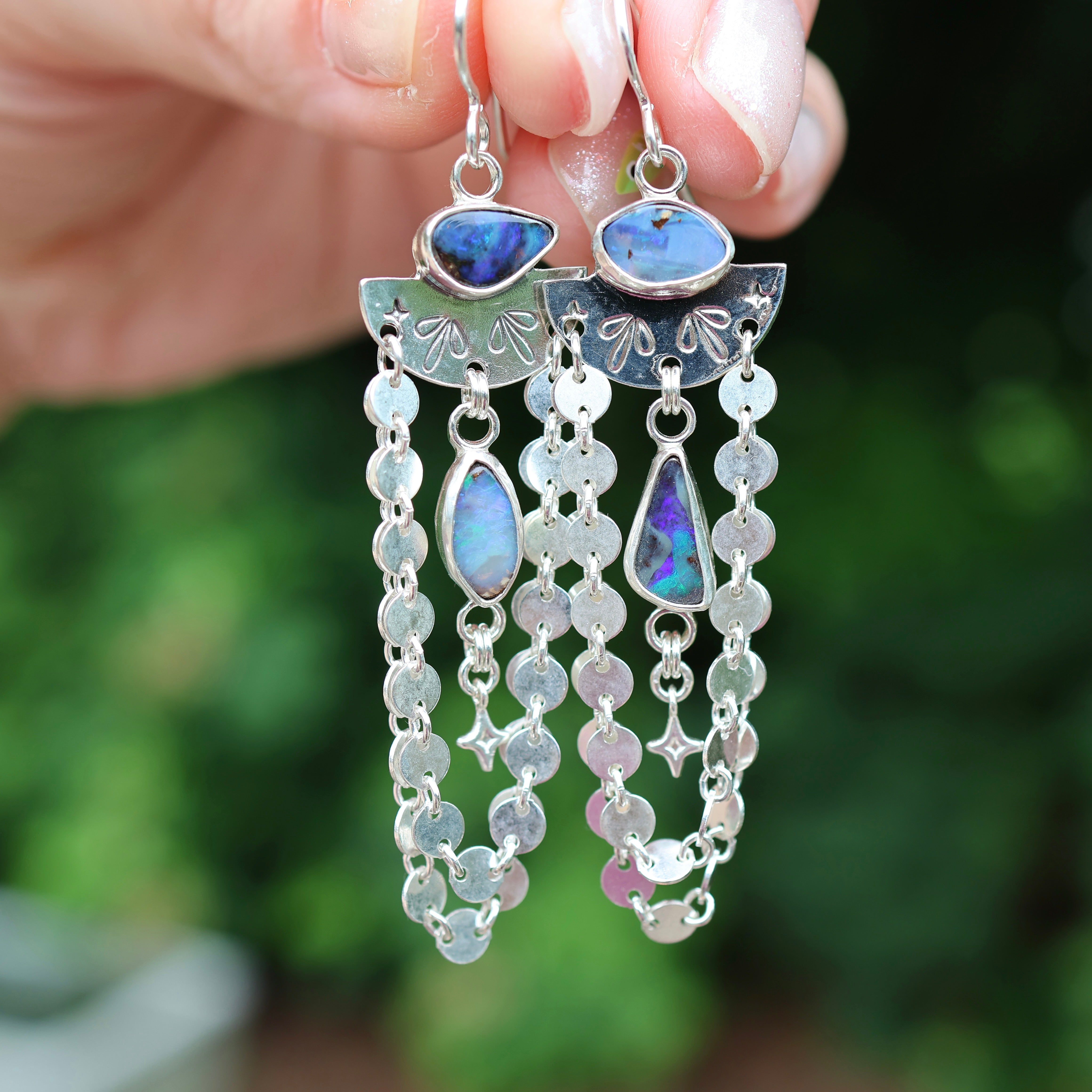 Celestial Opal Starburst Earrings