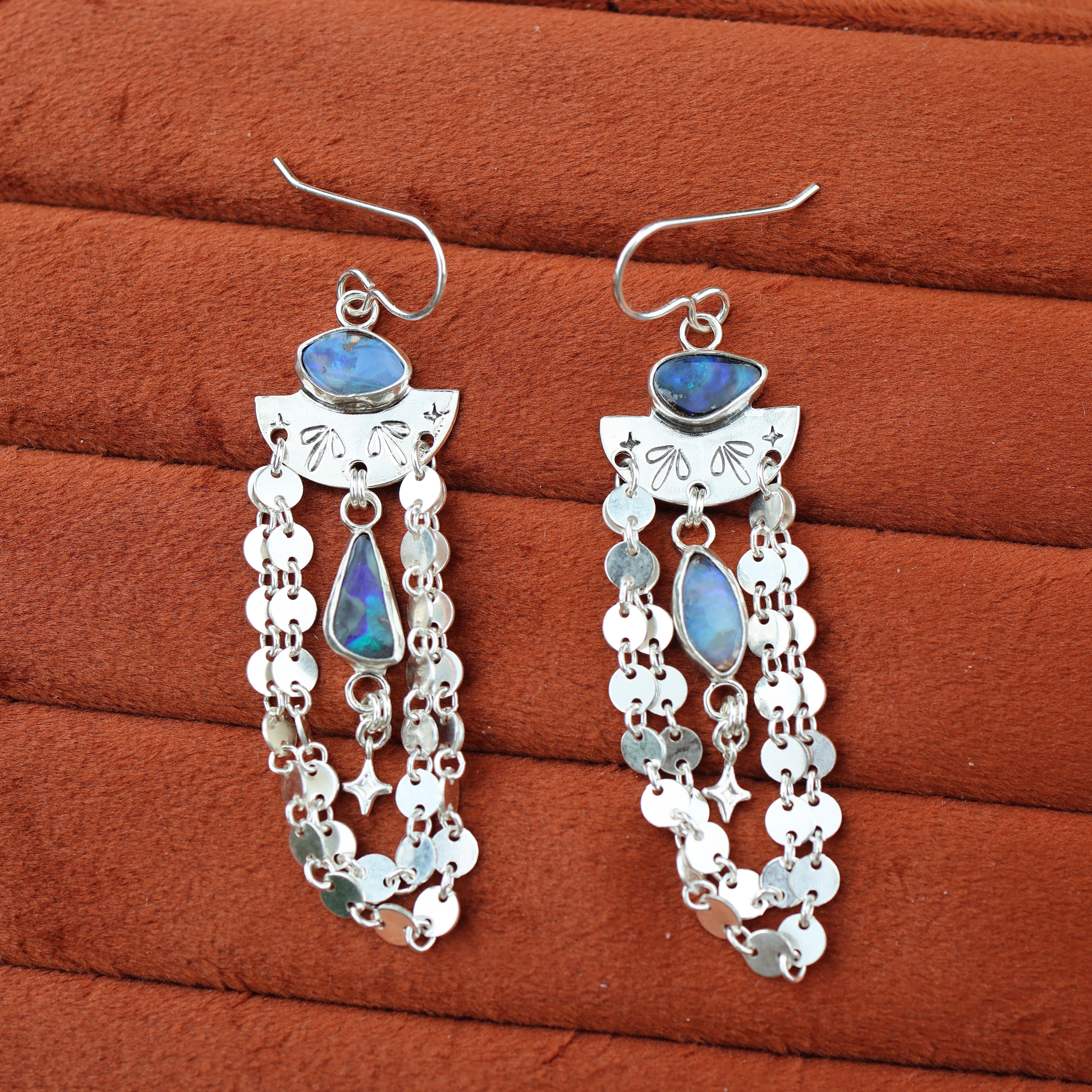 Celestial Opal Starburst Earrings