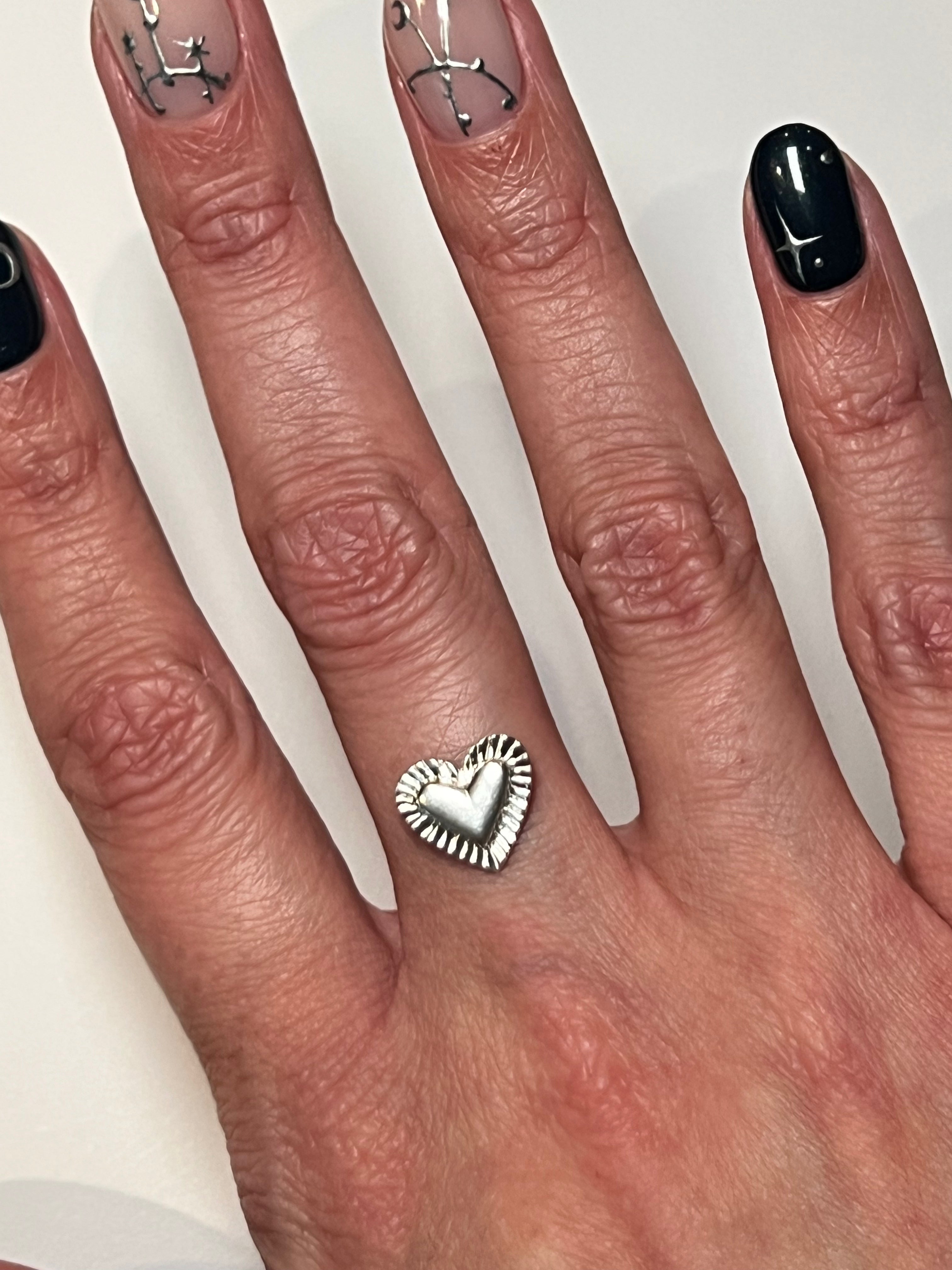 Ruffled Heart Ring