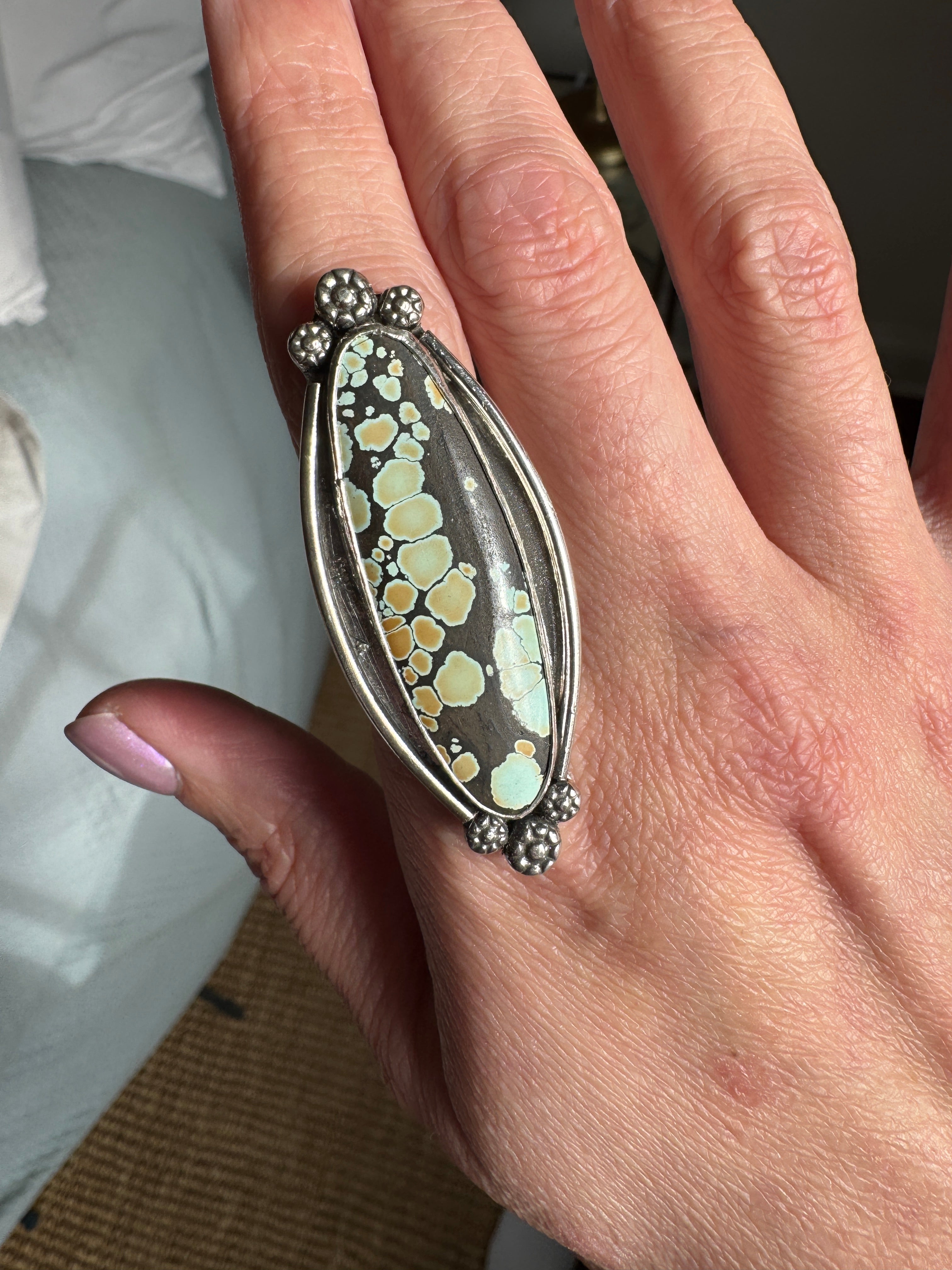 sterling silver turquoise statement ring