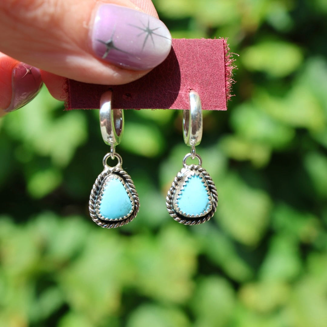 Morenci Turquoise Earrings | Huggie Hoops