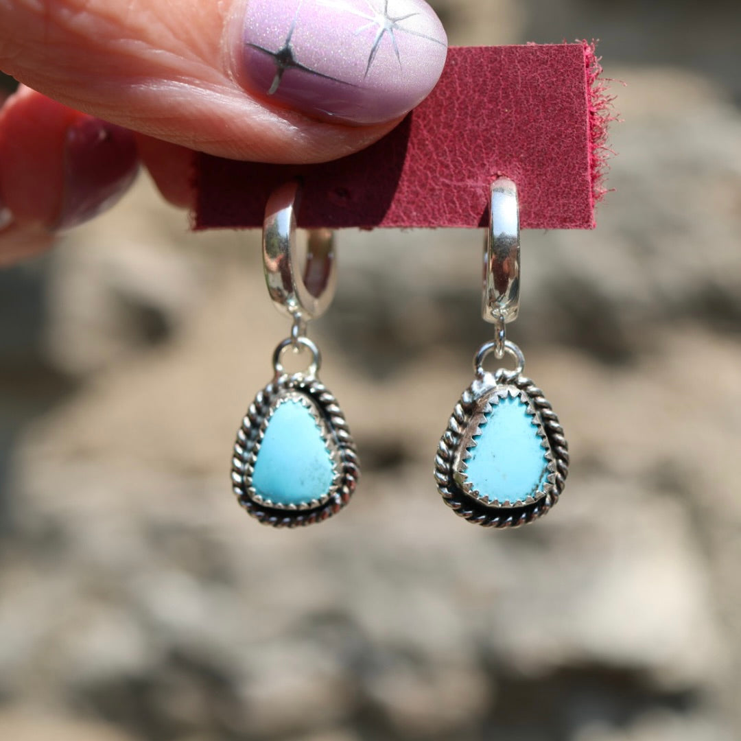 Morenci Turquoise Earrings | Huggie Hoops