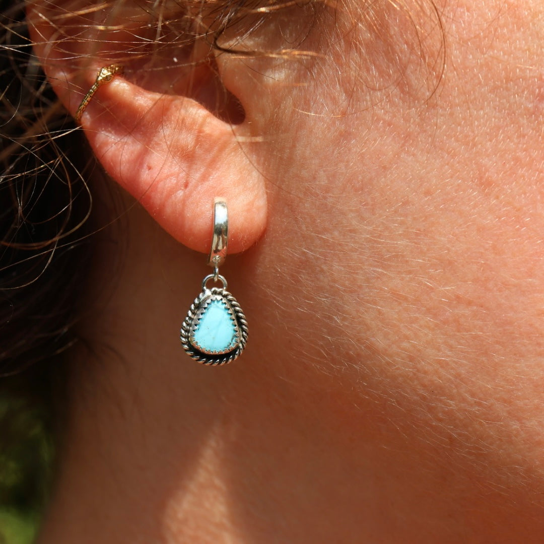 Morenci Turquoise Earrings | Huggie Hoops