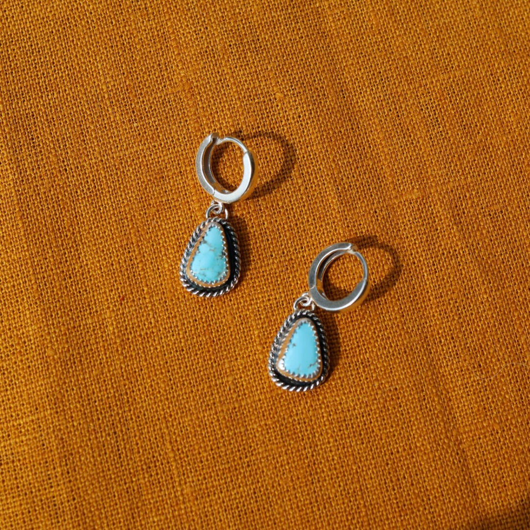 Morenci Turquoise Earrings | Huggie Hoops