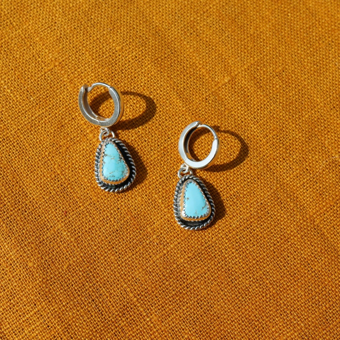 Morenci Turquoise Earrings | Huggie Hoops