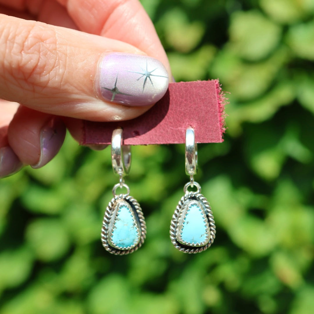 Morenci Turquoise Earrings | Huggie Hoops