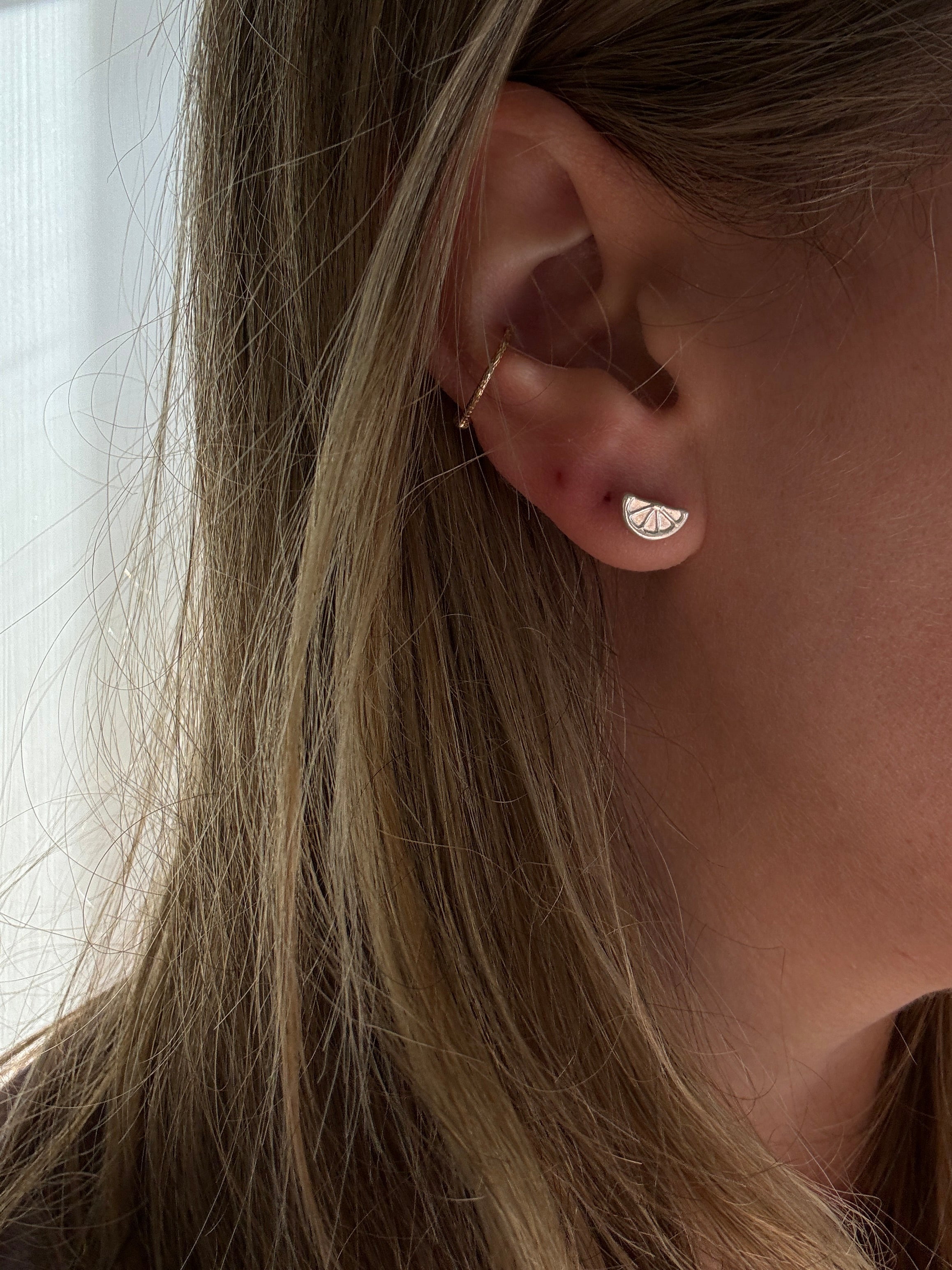 sterling silver citrus stud earring