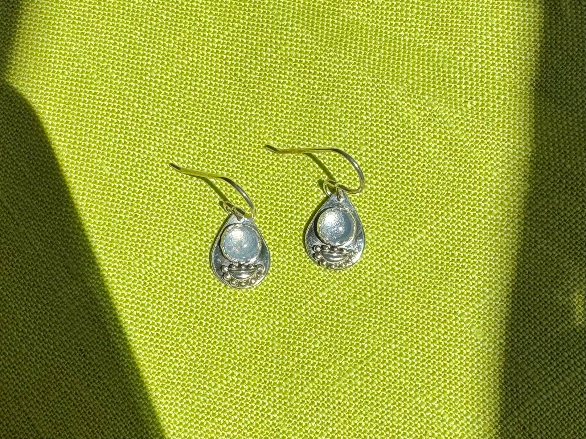 Teardrop Earrings with Lavender Moon Quartz