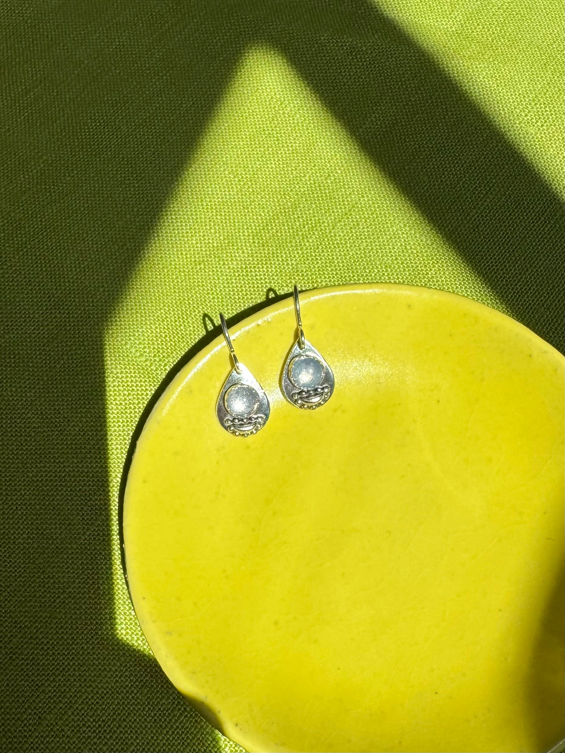 Teardrop Earrings with Lavender Moon Quartz