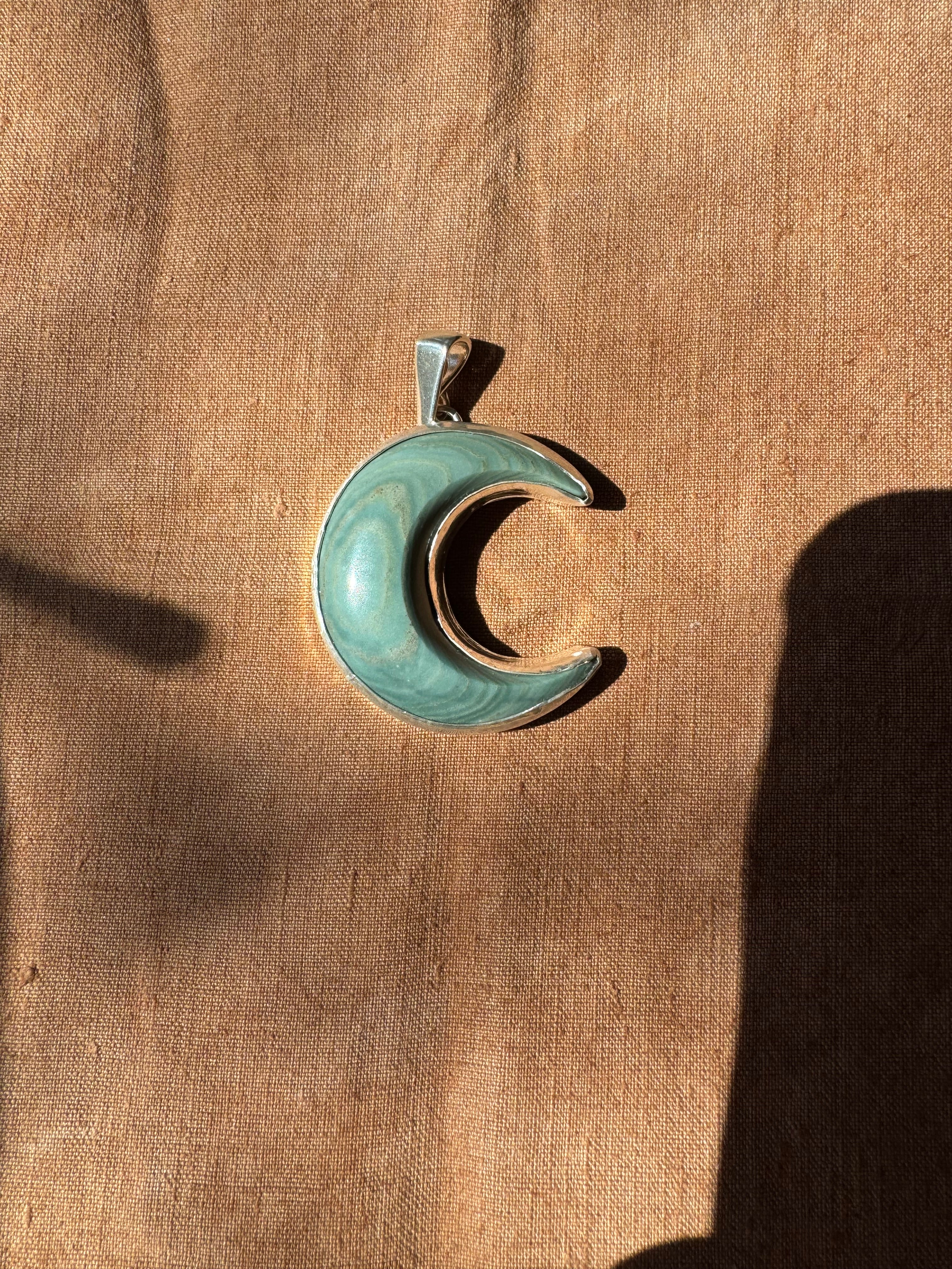 Crescent Moon Pendant (lighter green)
