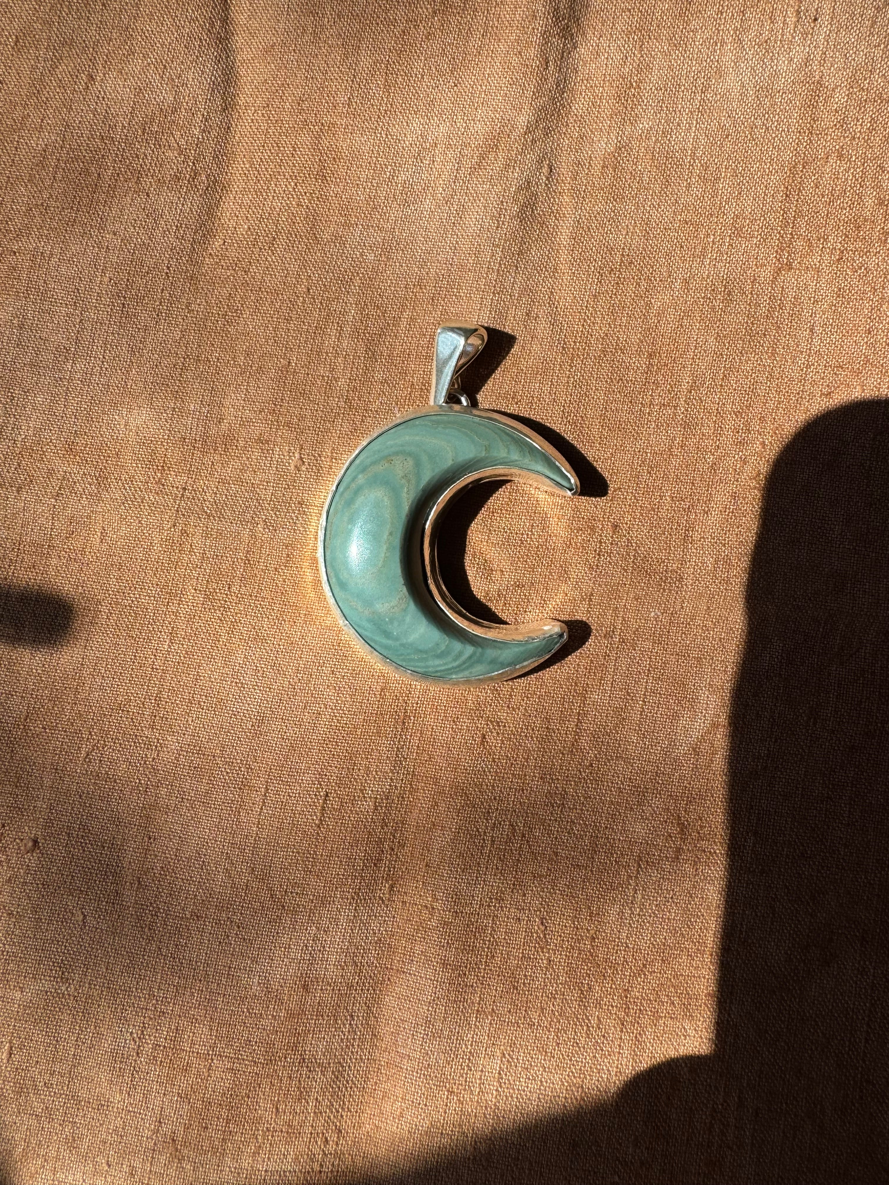 Crescent Moon Pendant (lighter green)