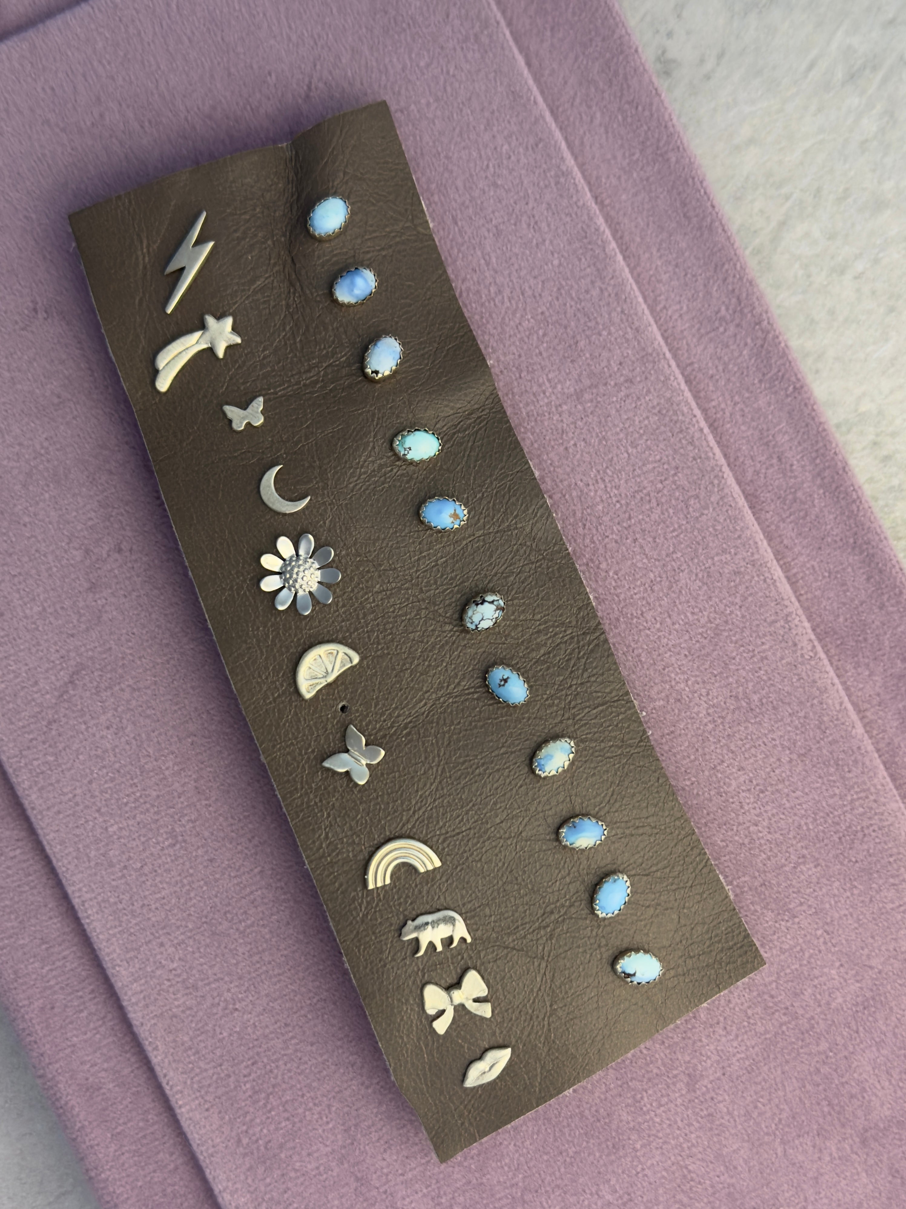 sterling silver and turquoise stud earrings