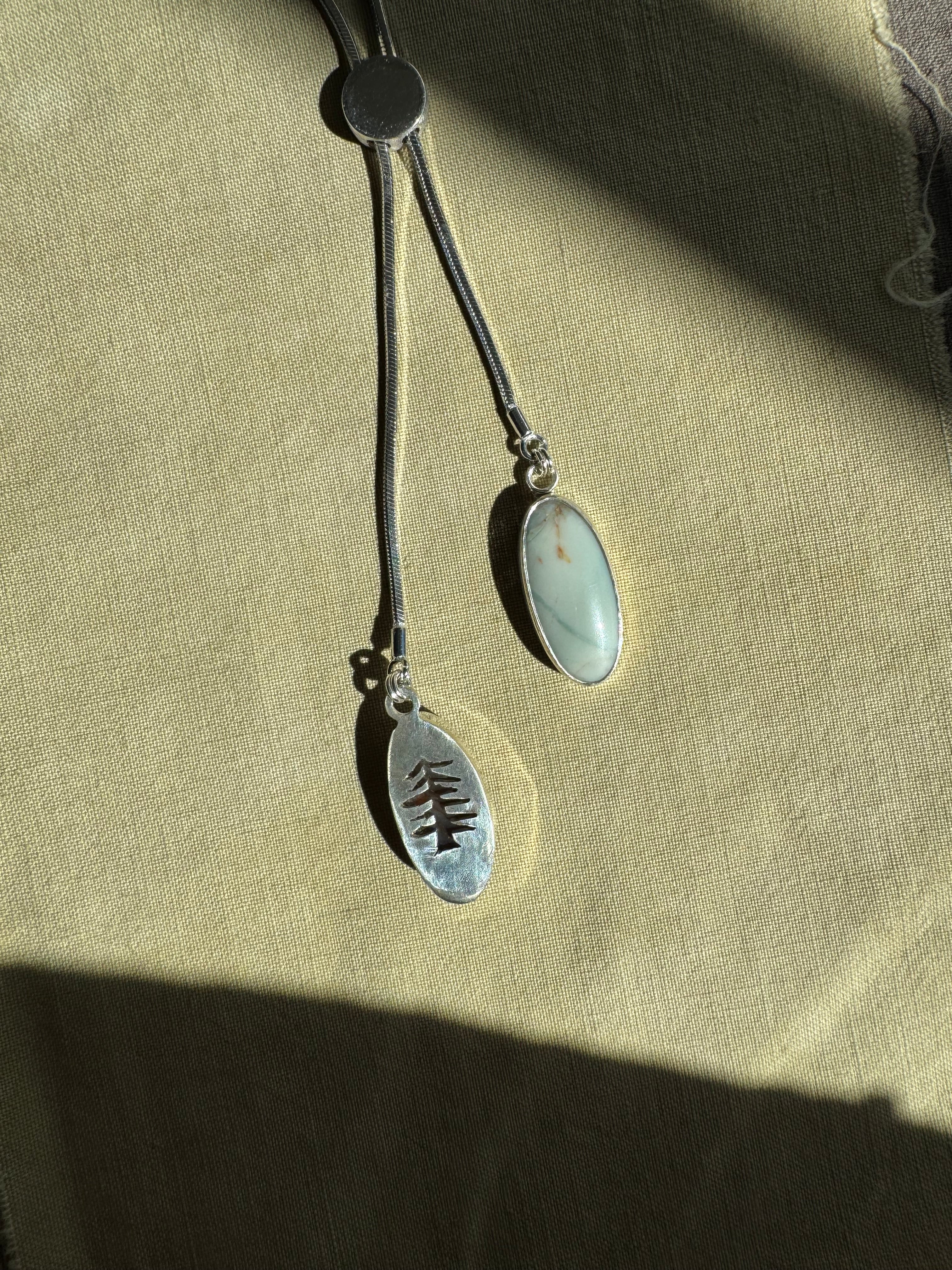 Montana Agate & Skaggs Jasper Bolo Necklace