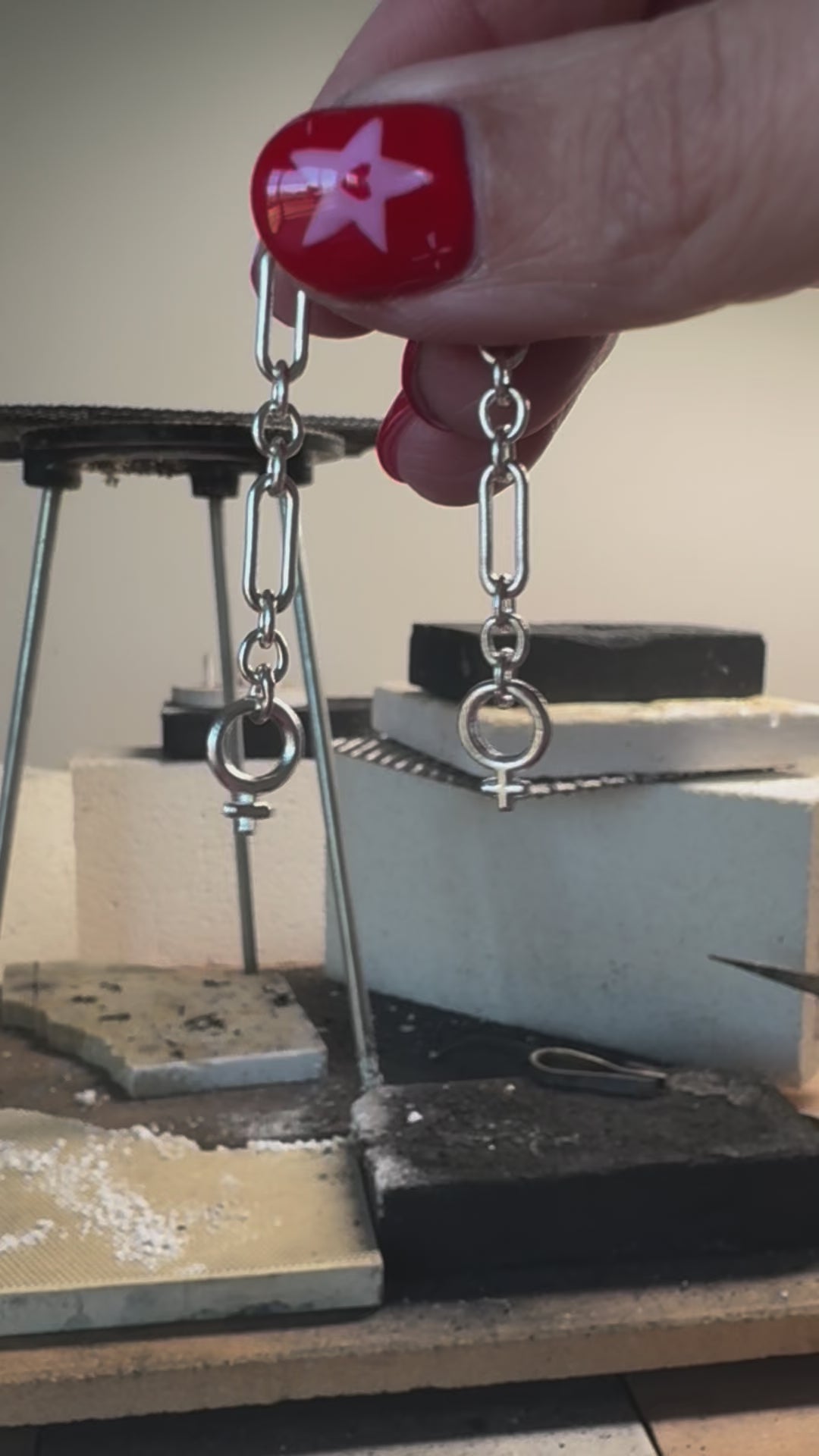 Carriage House Jewelry | F*ck the Patriarchy Chain Earrings