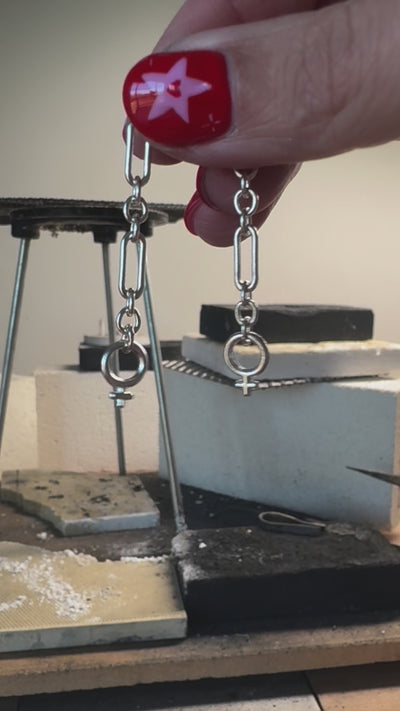 Carriage House Jewelry | F*ck the Patriarchy Chain Earrings