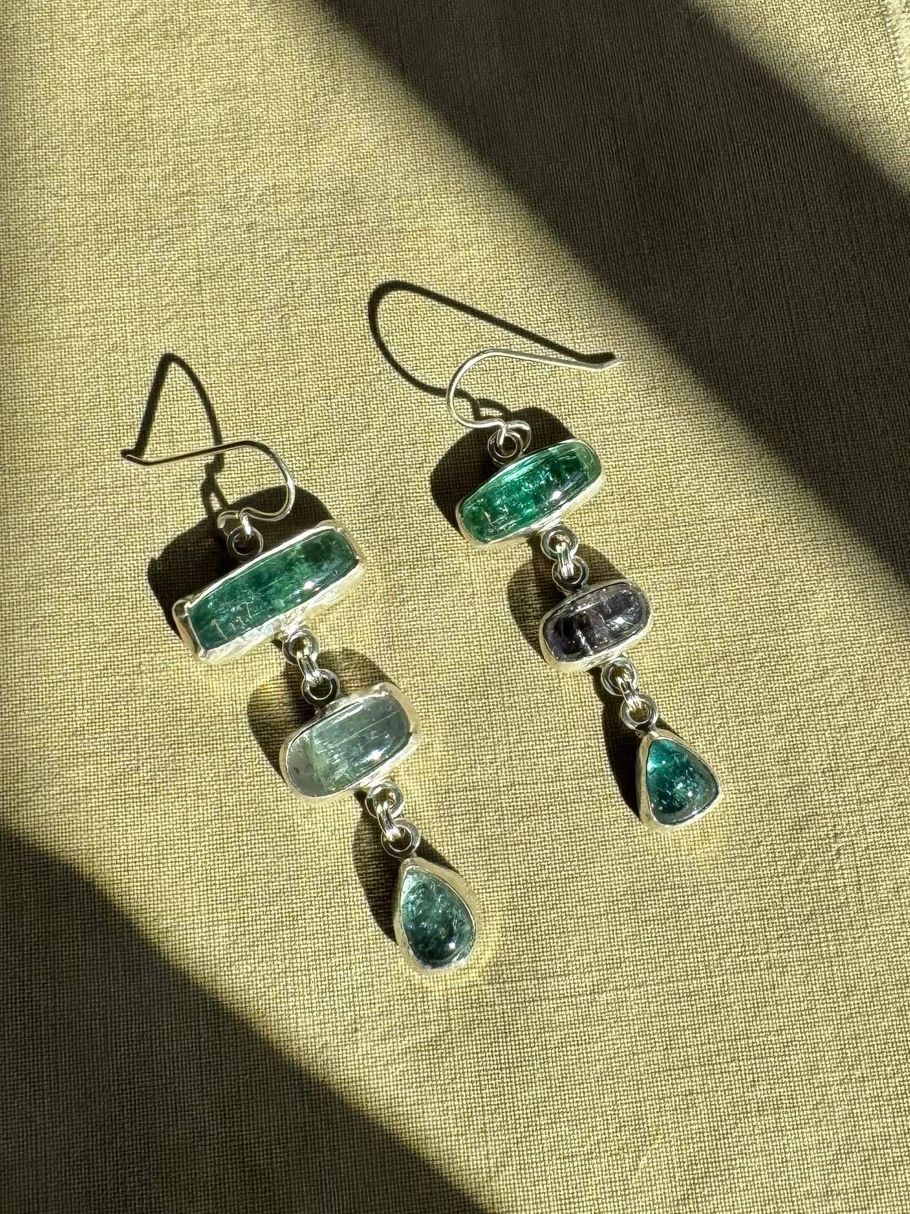 Triple Tourmaline Earrings