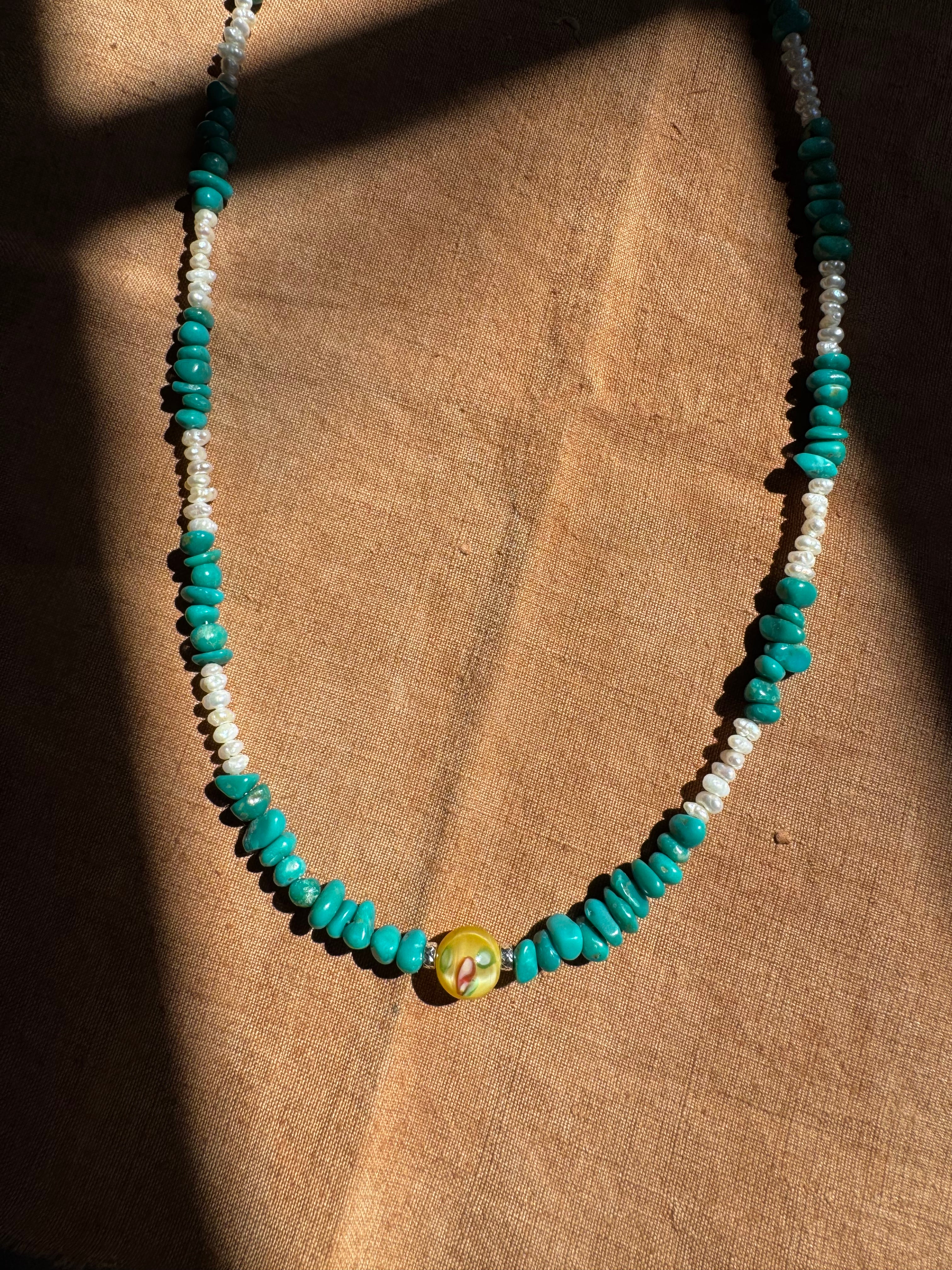 Turquoise & Pearl Necklace