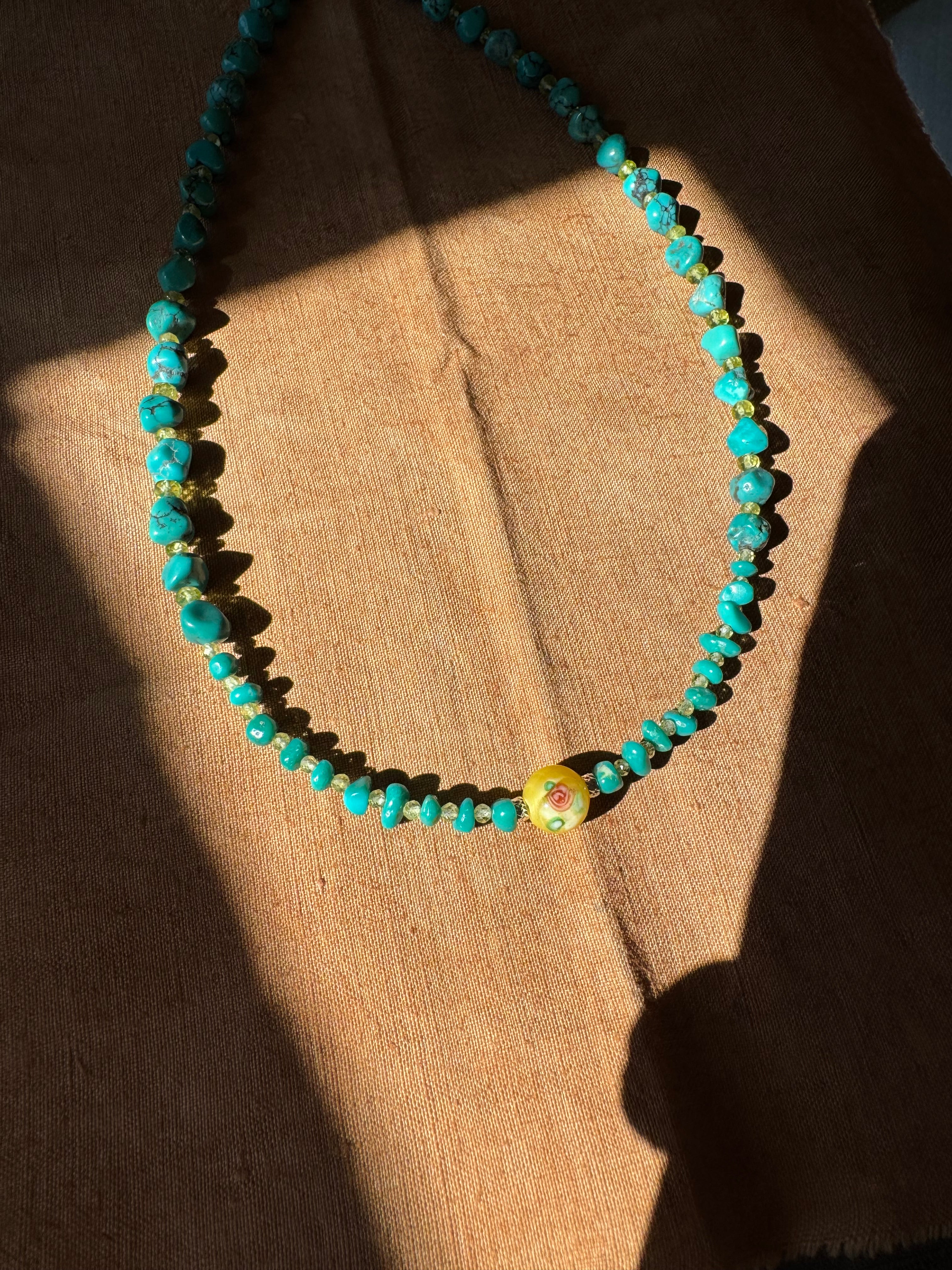 Turquoise & Peridot Necklace