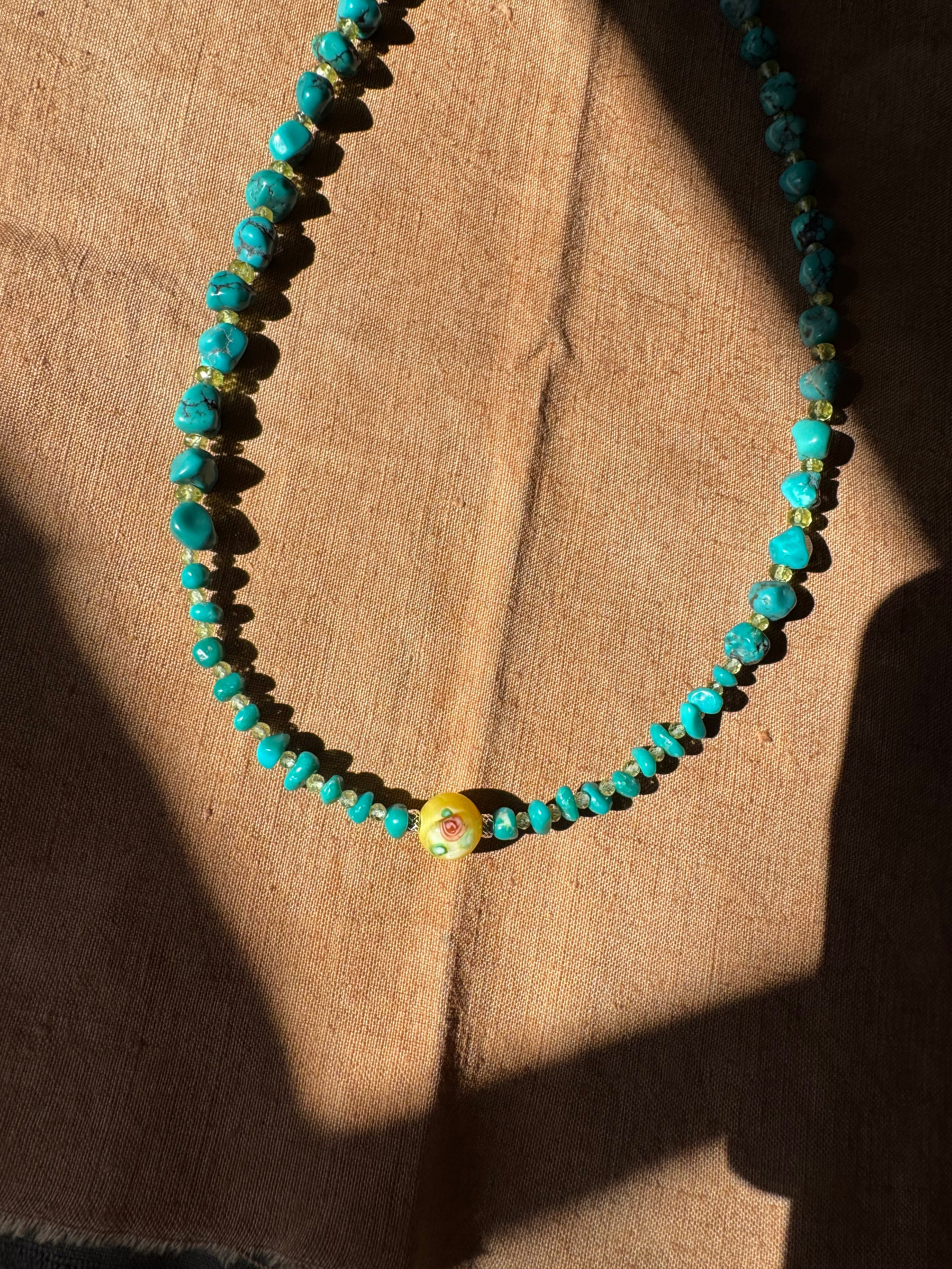 Turquoise & Peridot Necklace